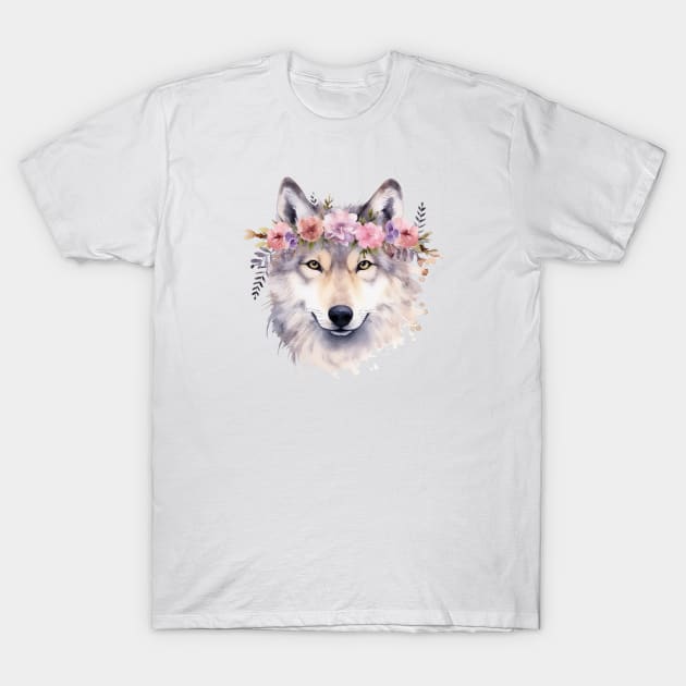 Husky dog flower T-Shirt by A tone for life